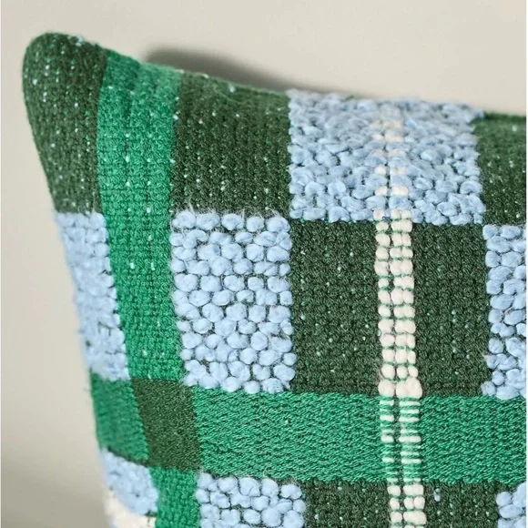 NEW Anthropologie Selene Plaid Woven Pillow, 14x20” - Picture 2 of 4